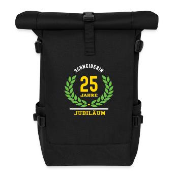 Schneiderin Jubiläum 25 Jahre 25 jähriges Jubi - Rolltop Rucksack - Schwarz - Vorne