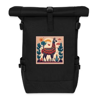 Lama und Südamerika - Sehnsucht, Kultur und reisen - Rolltop Rucksack - Schwarz - Vorne