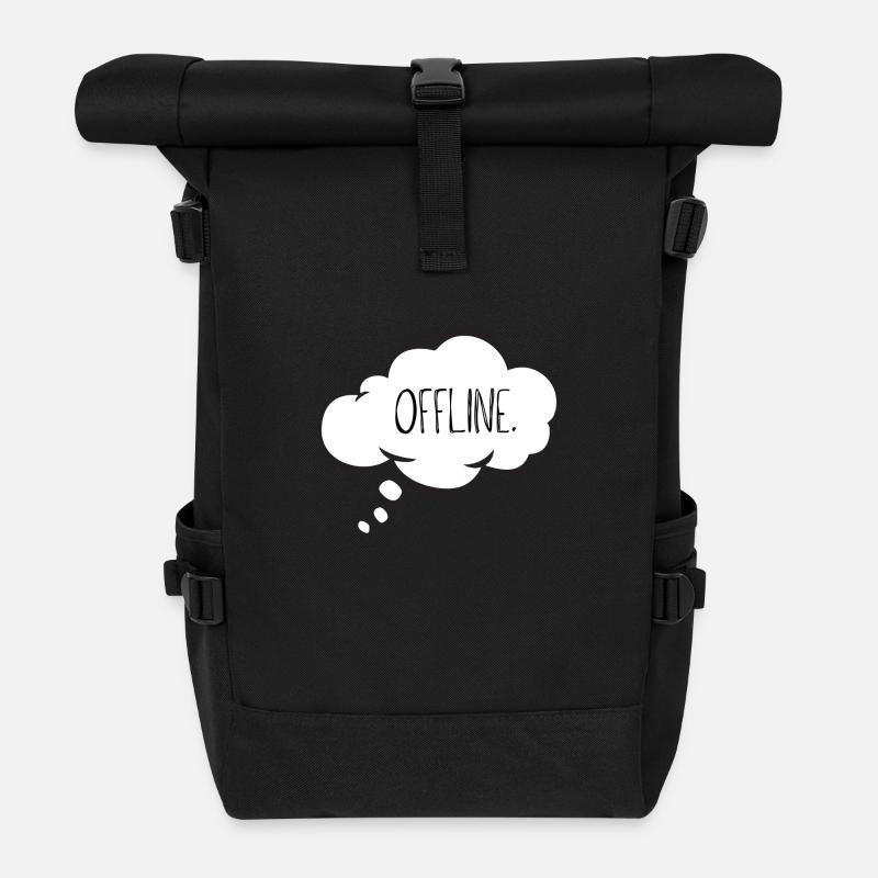 Auszeit Statement Design Denkblase - OFFLINE - Rolltop Rucksack - Schwarz