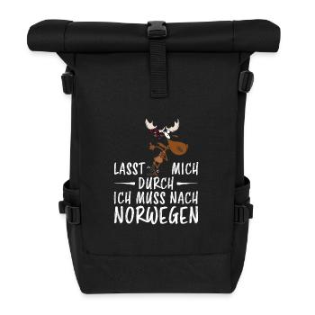 Norwegen - Lasst mich durch - Rolltop Rucksack - Schwarz - Vorne