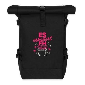 Mallorca Party Spruch Es Eskaliert Eh Malle - Rolltop Rucksack - Schwarz - Vorne