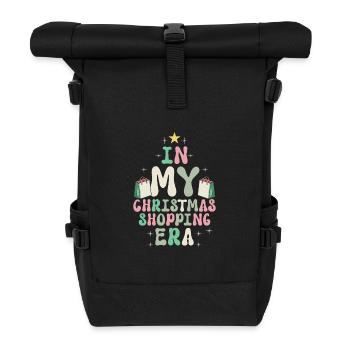 Christmas Saying In My Christmas Shopping Era - Roll Top Backpack - black - Front