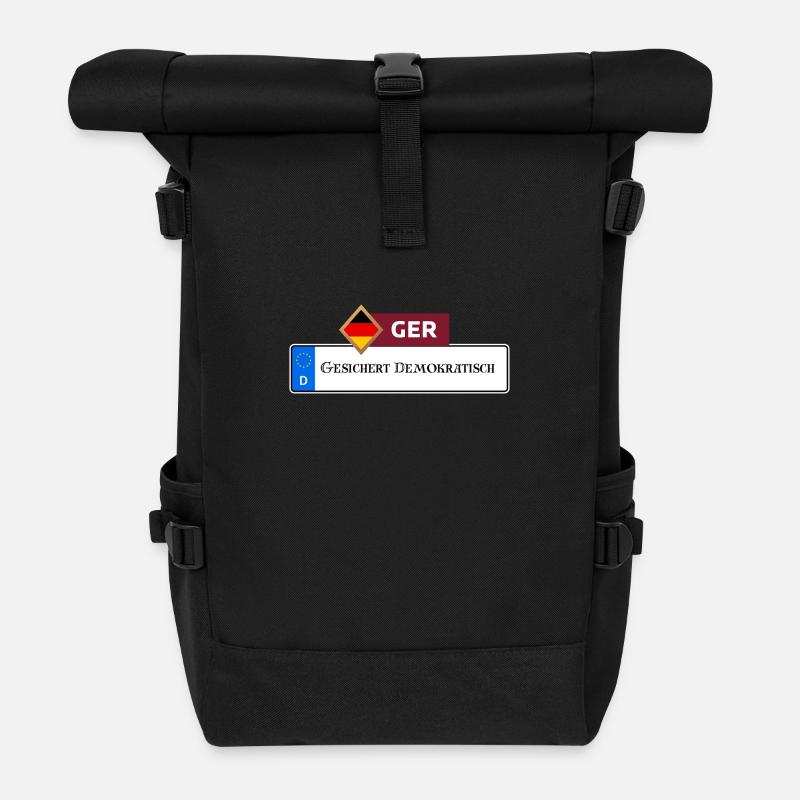 Gesichert Demokratisch 2.0 | Geschenkidee - Rolltop Rucksack - Schwarz