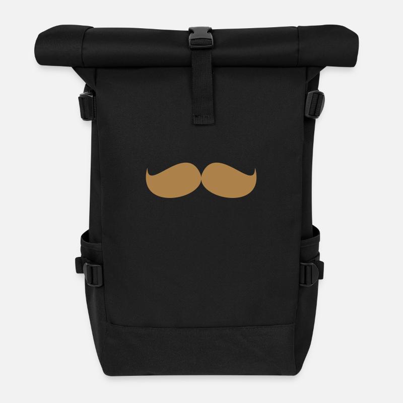 Moustache / moustache - Sac à dos roll top - noir