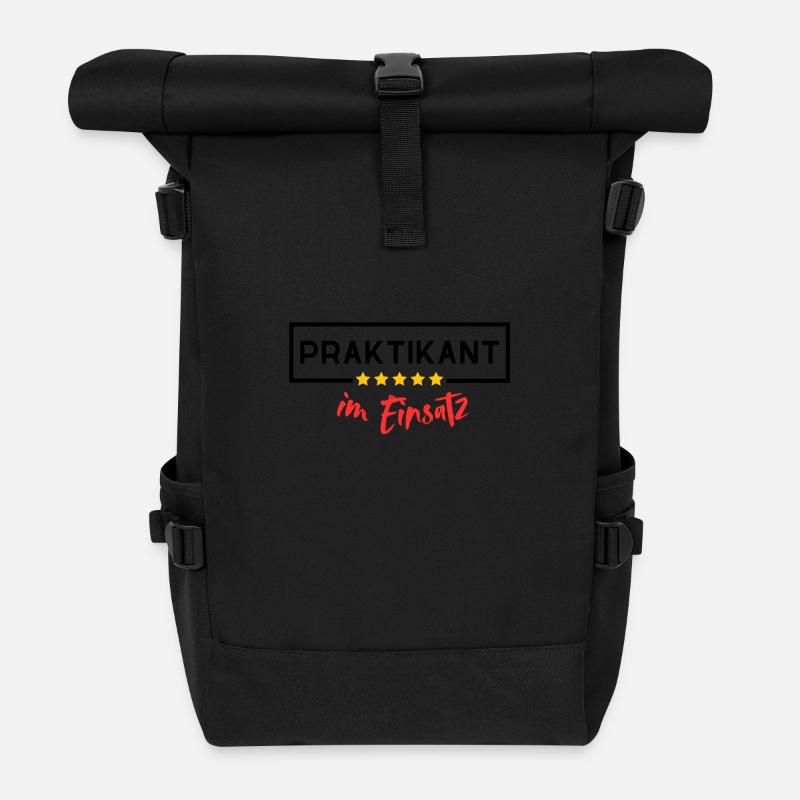 Praktikant im Einsatz - Rolltop Rucksack - Schwarz