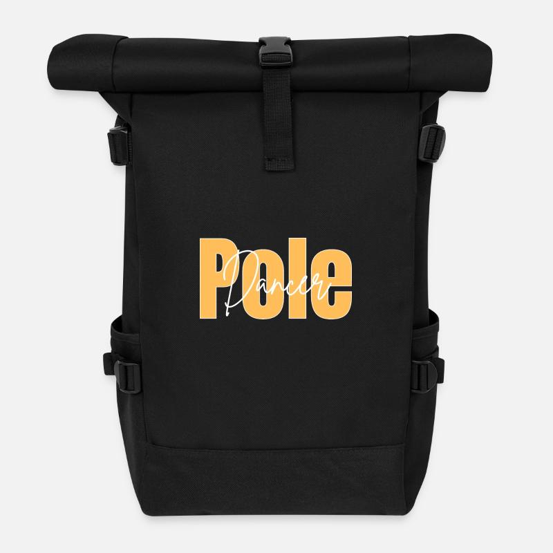 Pole Dancer Text - Rolltop Rucksack - Schwarz
