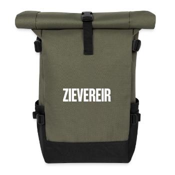 Zievereir, Antwerpener Wortshirt. - Rolltop Rucksack - Olive/Schwarz - Vorne
