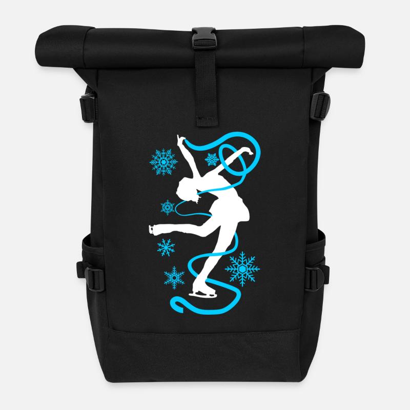 Eiskunstlauf Schlittschuhlauf Eis Figuren Tanz - Rolltop Rucksack - Schwarz