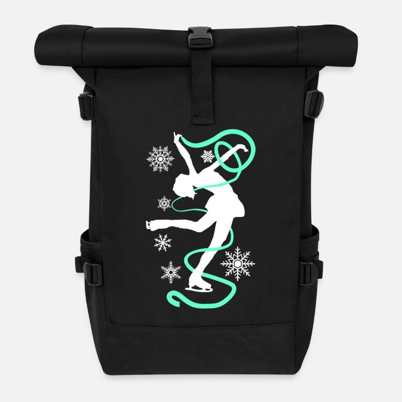 Eiskunstlauf Schlittschuhlauf Eis Figuren Tanz - Rolltop Rucksack - Schwarz