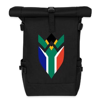 South Africa coat of arms - Roll Top Backpack - black - Front