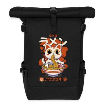 Maneki neko ramen retro - Rolltop Rucksack - Schwarz - Vorne