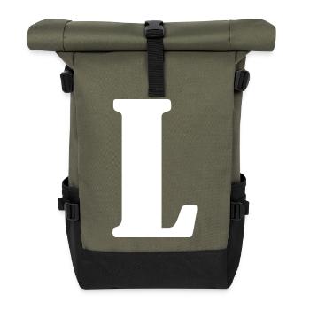 L - Roll Top Backpack - olive/black - Front