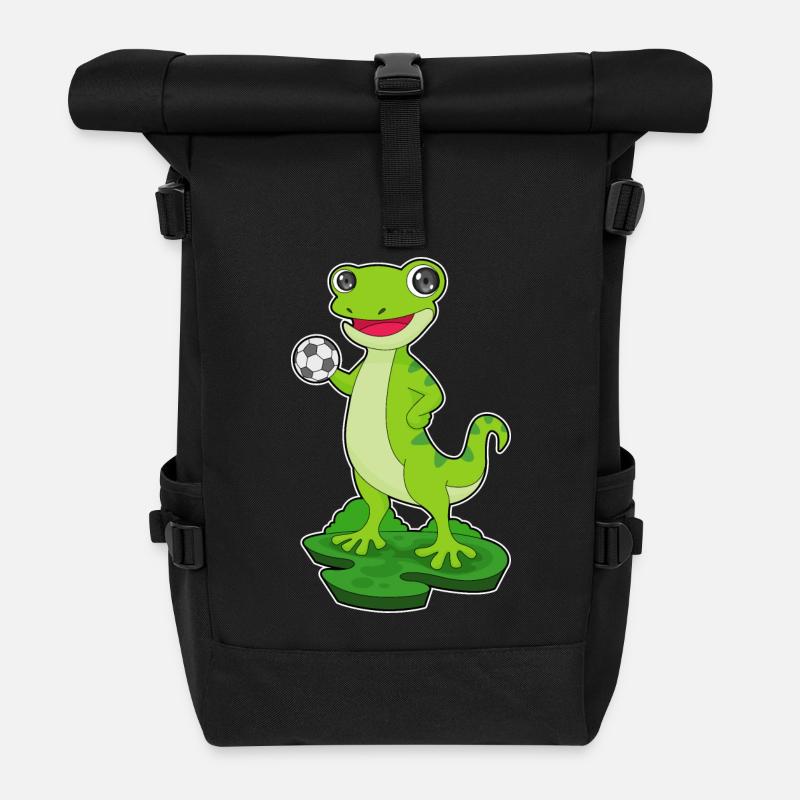 Gecko Handballspieler Handball - Rolltop Rucksack - Schwarz