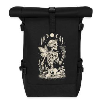 Fée squelette gothique avec phases de lune - Sac à dos roll top - noir - Devant