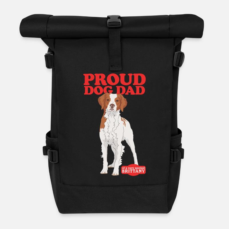 Brittany Dad Epagneul Breton Chien d’arrêt cadeau - Sac à dos roll top - noir