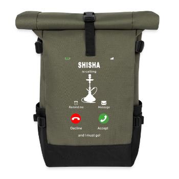 Shisha is calling - Roll Top Backpack - olive/black - Front