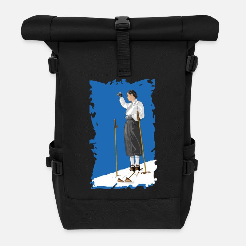 Skimode anno dazumal - Rolltop Rucksack - Schwarz