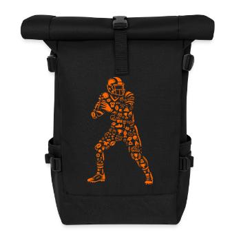 Football Quarterback Icon Pattern Design - Roll Top Backpack - black - Front