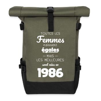 40 Jahre alt – Die Besten wurden 1986 geboren - Rolltop Rucksack - Olive/Schwarz - Vorne