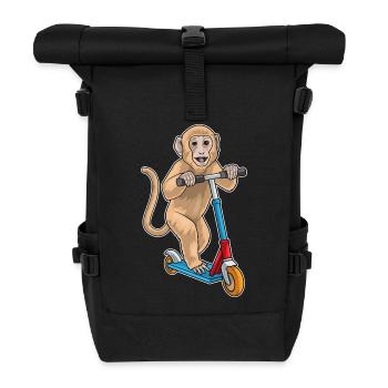 Monkey Kick Scooter - Roll Top Backpack - black - Front