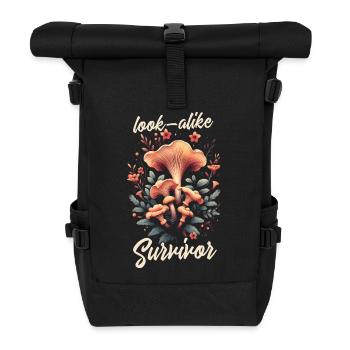 Sosie survécu | Forêt de l’humour de champignons - Sac à dos roll top - noir - Devant