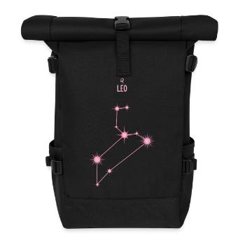 Löwe Sternstern Sternbild Pastellrosa - Rolltop Rucksack - Schwarz - Vorne