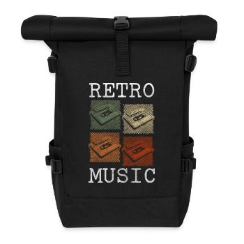 Retro Cassette Radio 80s Party - Roll Top Backpack - black - Front