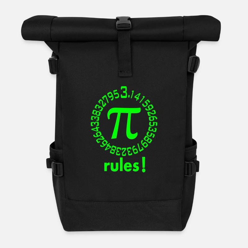 Pi_rules_! - Rolltop Rucksack - Schwarz