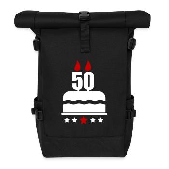 50 ans anniversaire,cadeau d'Anniversaire - Sac à dos roll top - noir - Devant