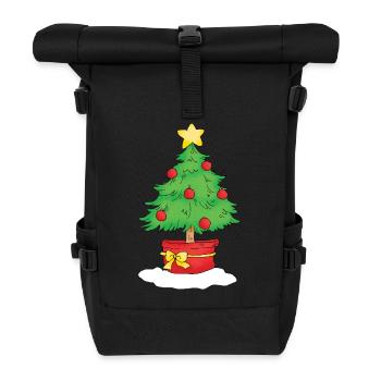Christmas Tree - Roll Top Backpack - black - Front