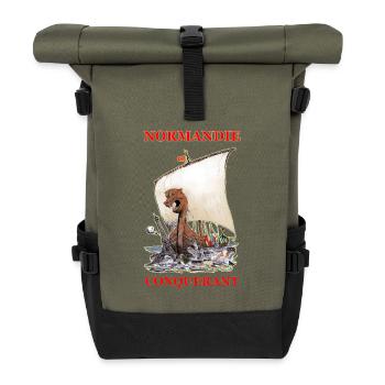 NORMANDIE CONQUERANT Kreation Louis RUNEMBERG © - Rolltop Rucksack - Olive/Schwarz - Vorne
