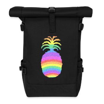 Rainbow Pineapple - Roll Top Backpack - black - Front