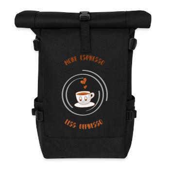 Espresso, Café, Café, Latte, Idée cadeau, Fun - Sac à dos roll top - noir - Devant