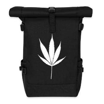 Feuille de Cannabis Blanche - Sac à dos roll top - noir - Devant