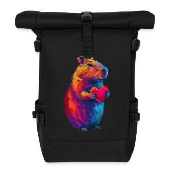 Wasserschwein - Rolltop Rucksack - Schwarz - Vorne