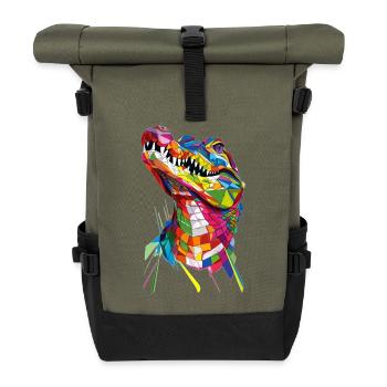 Krokodil - Rolltop Rucksack - Olive/Schwarz - Vorne