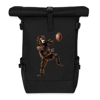 Gibbon Fußball - Rolltop Rucksack - Schwarz - Vorne
