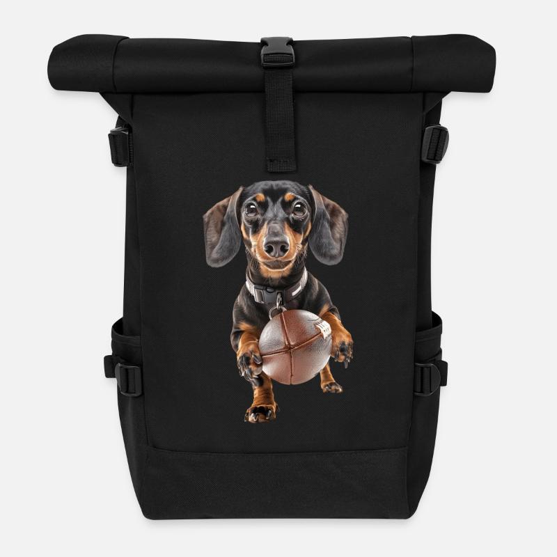 Dackel - Rolltop Rucksack - Schwarz