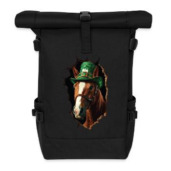 St. Patrick Pferd - Rolltop Rucksack - Schwarz - Vorne
