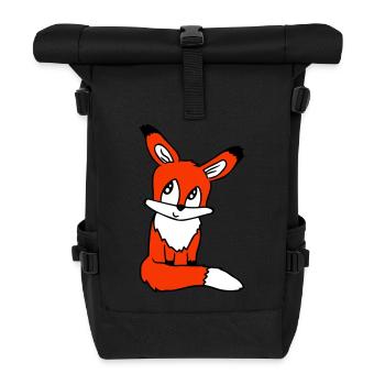 Fuchs Rotfuchs Wildes Tier Schlauer Wald Bewohner - Rolltop Rucksack - Schwarz - Vorne