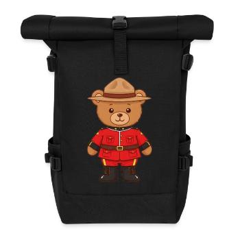 Teddy Bear Canadian Policeman Mountie - Roll Top Backpack - black - Front