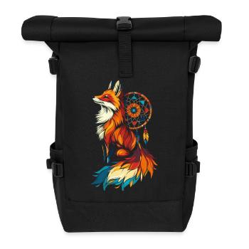 Fuchs Traumfänger - Rolltop Rucksack - Schwarz - Vorne
