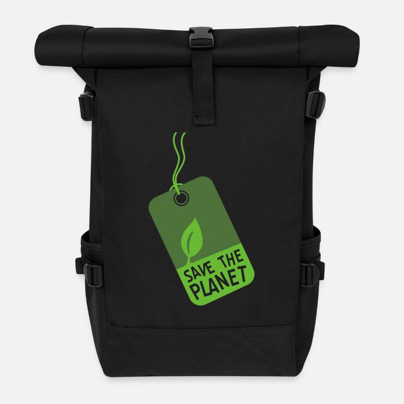 etikett_stp - Sac à dos roll top - noir