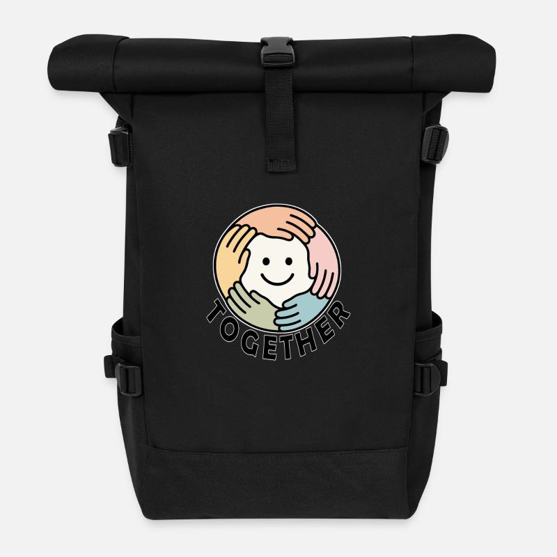 Together Logo - Roll Top Backpack - black