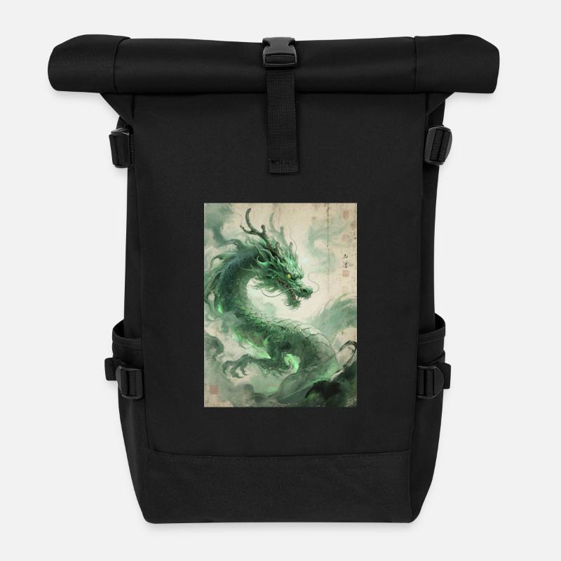 The Rise of the Dragon: Qinglong - Eastern Prosperity - Roll Top Backpack - black