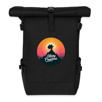 Père Noël sur le mont Joyeux Noël - Sac à dos roll top - noir - Devant