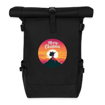 Père Noël sur le mont Joyeux Noël - Sac à dos roll top - noir - Devant