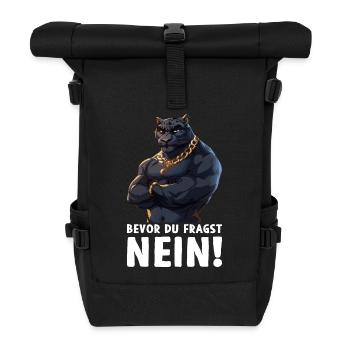 Schwarzer Panter Bevor du fragst Nein Jaguar - Rolltop Rucksack - Schwarz - Vorne