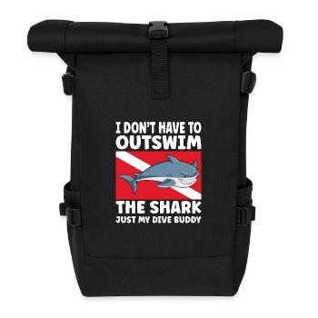 Plongée sous-marine amusante – Citation de Outswim the Shark - Sac à dos roll top - noir - Devant