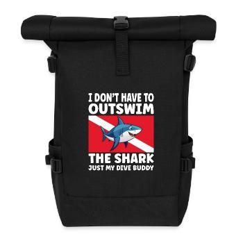 Plongée sous-marine amusante – Citation de Outswim the Shark - Sac à dos roll top - noir - Devant